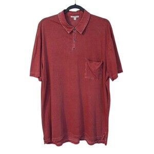 Standard James Perse Mens XL (4) Short Sleeve Polo Shirt Maroon USA Lightweight